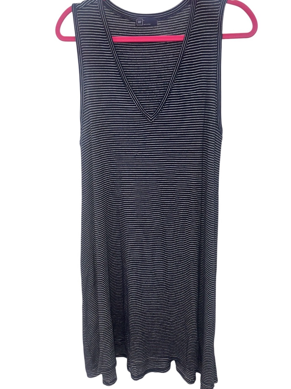 GAP Blue & White Striped V-Neck Sleeveless Sleep Dress